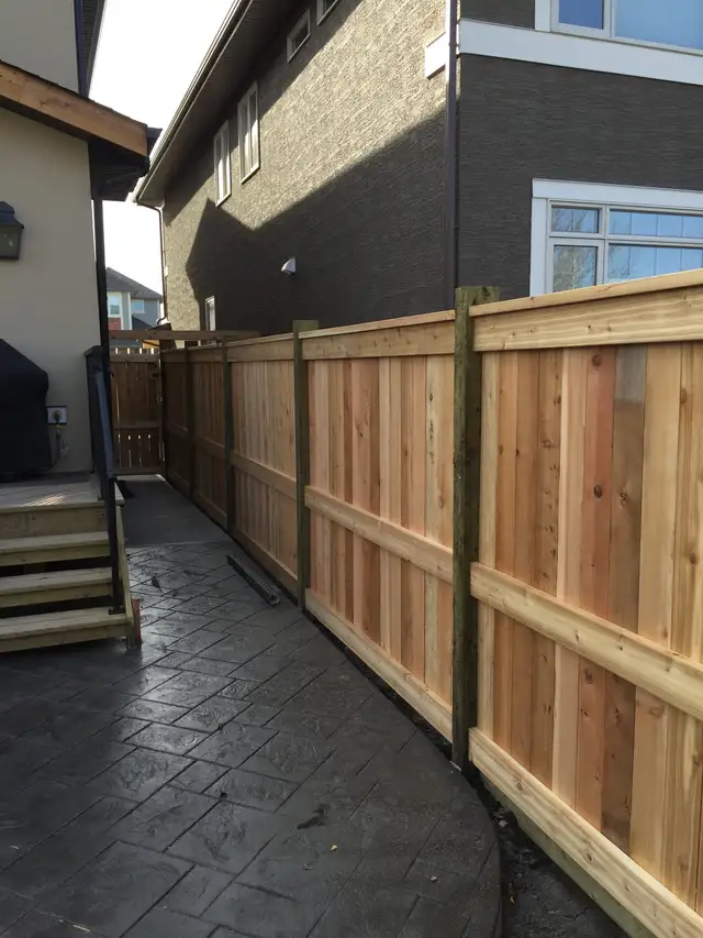 Cedar fence project by Lamacraft in Calgary